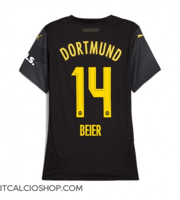Borussia Dortmund Maximilian Beier #14 Seconda Maglia Femmina 2024-25 Manica Corta